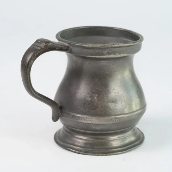 Antique English Pewter Gill Measure • Engraved Makepeace - Picture 5 of 11